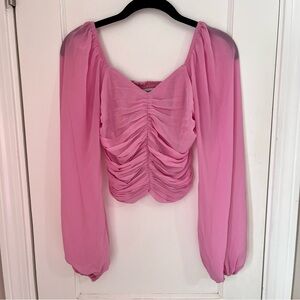 Abercrombie & Fitch Pink Ruched Blouse